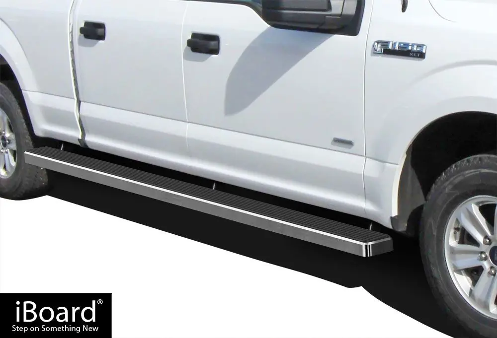 Running Board Side Step 4in Silver Fit Ford F150//F250LD SuperCrew Cab 01-03
