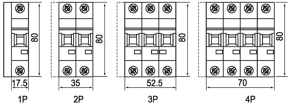 6KA Mini circuit breaker L7 Din rail AC PV DC 1P DPN 2P 3P TPN 4P 1A 2A 3A 4A 6A 10A 16A 20A 25A 32A 40A 50A 63A 6KA MCB