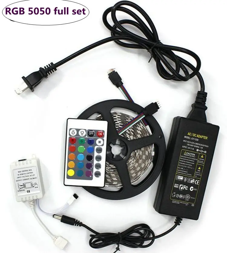 new Full Kit 5m 5050 RGB LED strip kit set blister packed complete 5050 rgb led strip set