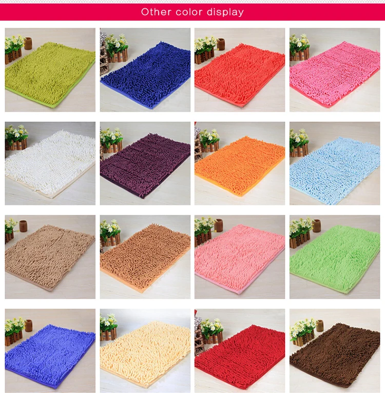 custom large size chenille shaggy dog play microfiber drying mat.jpg