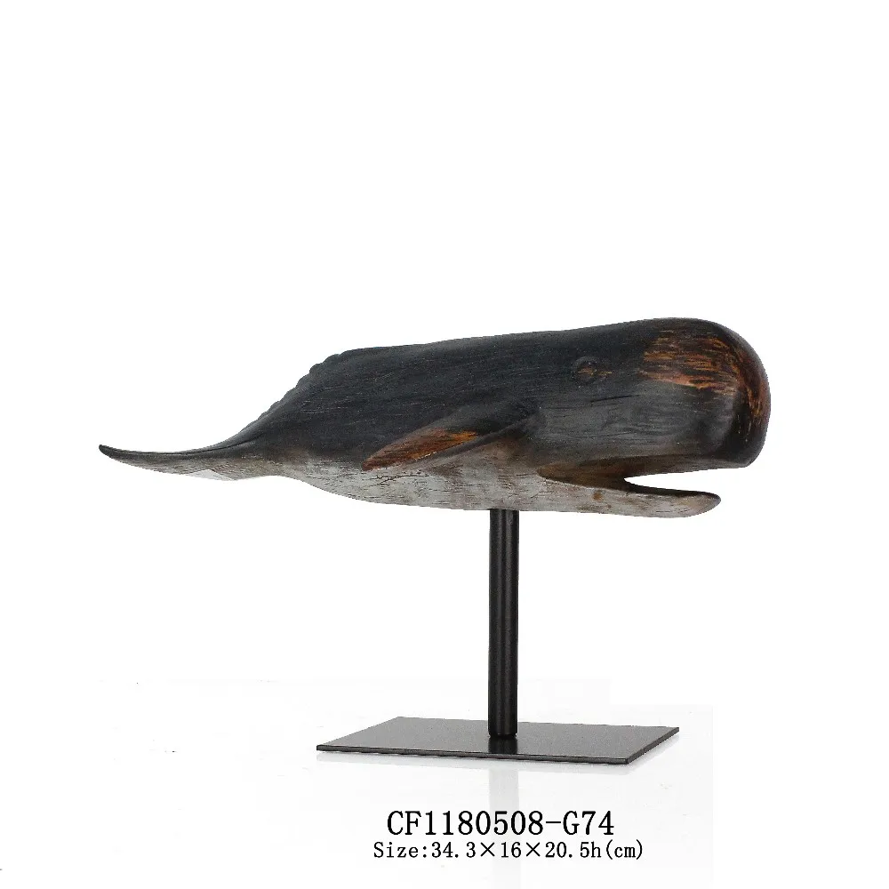 Hand-made Resin Wood-look Sperm Whale Bookend Sculpture For Nautical Decor Gift details