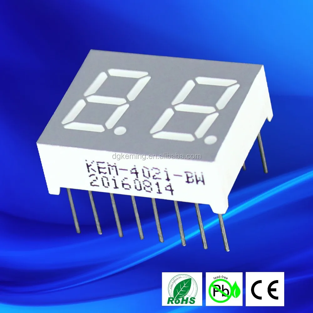 kem-4021-bsr 7 segment mechanical 7 segment led display 2 digit 0.4