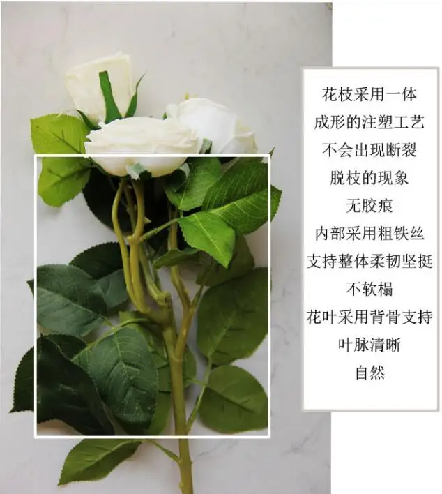 71 cm 3 heads roses Artificial Flower High-grade silk flowers Wedding home decoration a bouquet of rose flower