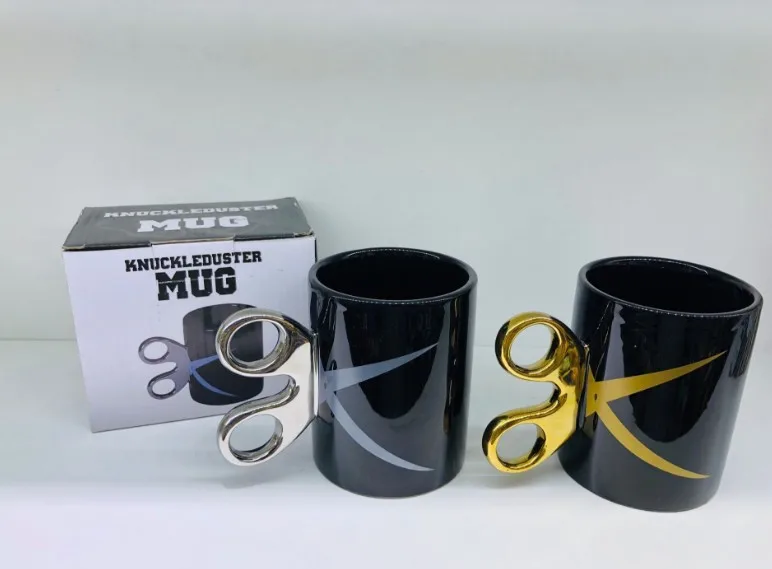 Scissors Shape Mug Creative Gold Handle Ceramic Cup Water Mug Drinkware Mugs Cup 