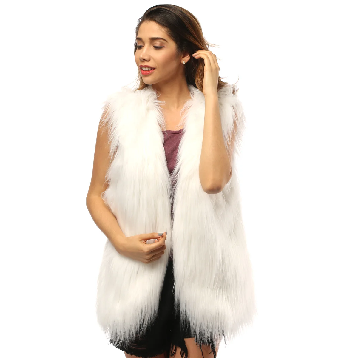 short faux fur gilet