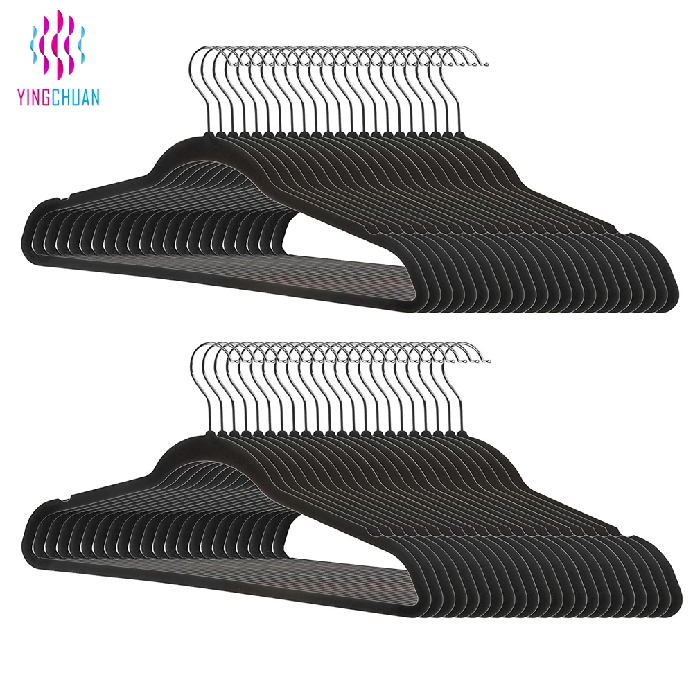 Wholesale Flocked Velvet Clothes Hangers Short Coat Hangers Rack Buy