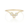 LOZRUNVE Factory Wholesale 925 Sterling Silver Tri CZ Stone Bezel Arch Ring