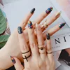 Mirror Silver False Nail art OEM STILETTO Point Metallic Acrylic Nail Tips 24pcs/kit Easy for Daily wear