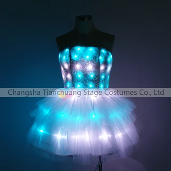 Led Light Up Short Skirt Aerial Hoop Show Dress Led Light Up Short Skirt Aerial Hoop Show Dress