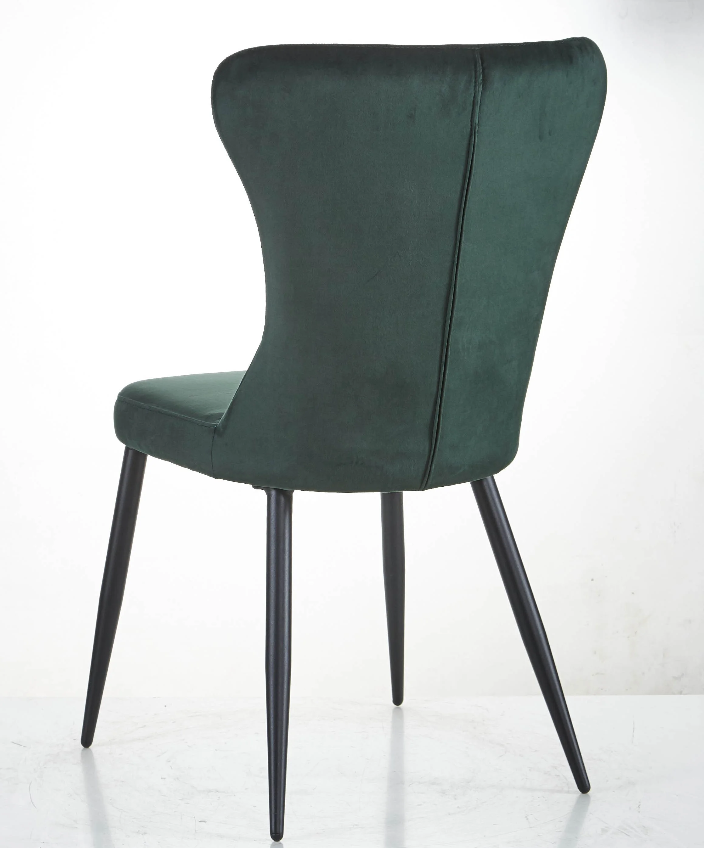 Green Velvet Upholstered Side Dining Chairs With Metal Legs Buy Side