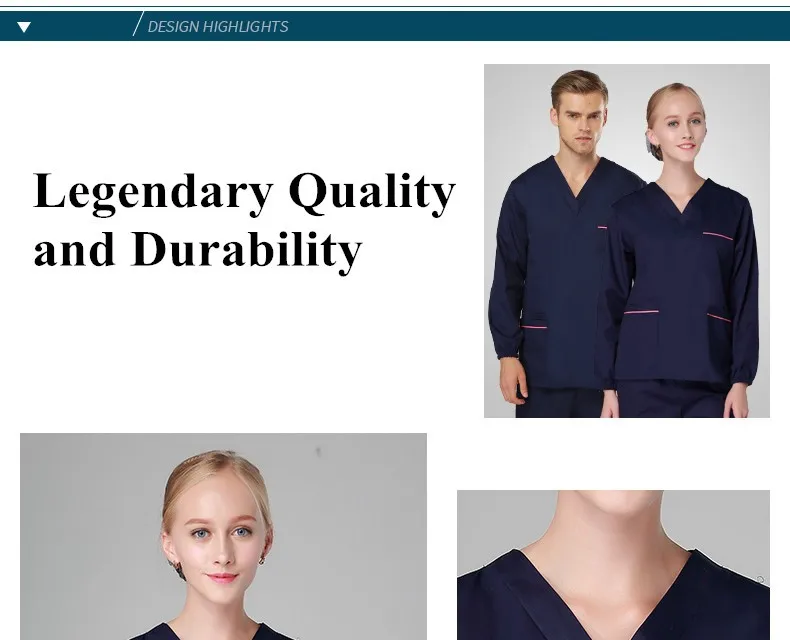 2019 Medical Scrubs Clothing Uniform Dropshipping V Neck Poly Cotton