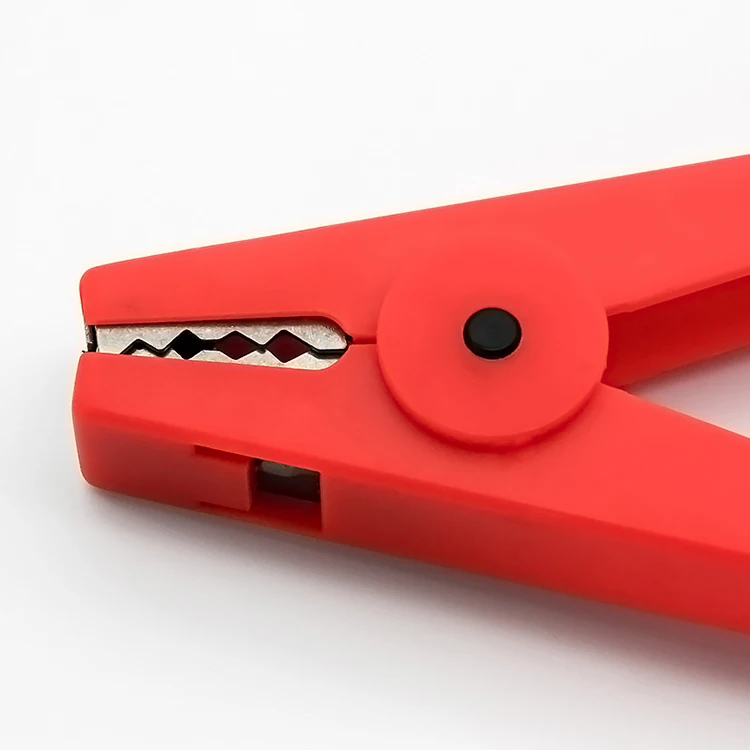 
plastic battery alligator clip with stainless steel teeth 