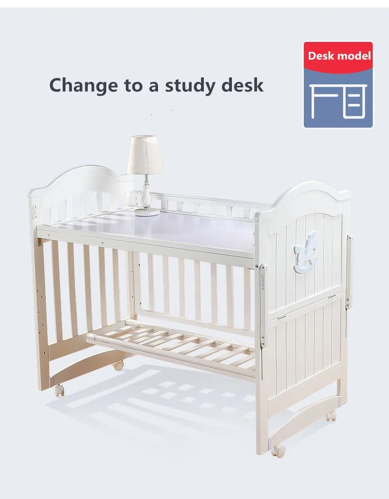 Newly Design Splicing With Adult Bed Multifunction Wooden Baby Rocking
