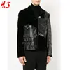 Wholesale Latest Clothes New Fashion Style Winter Black Splice Leather Jacket