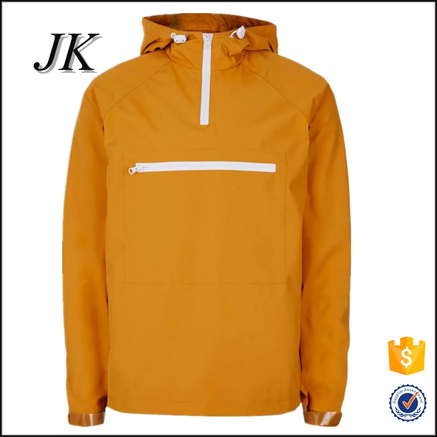 Mens Raglan Sleeve Solid Color Half Zip Pull Over Windbreaker With Hood Buy Mens Pull Over