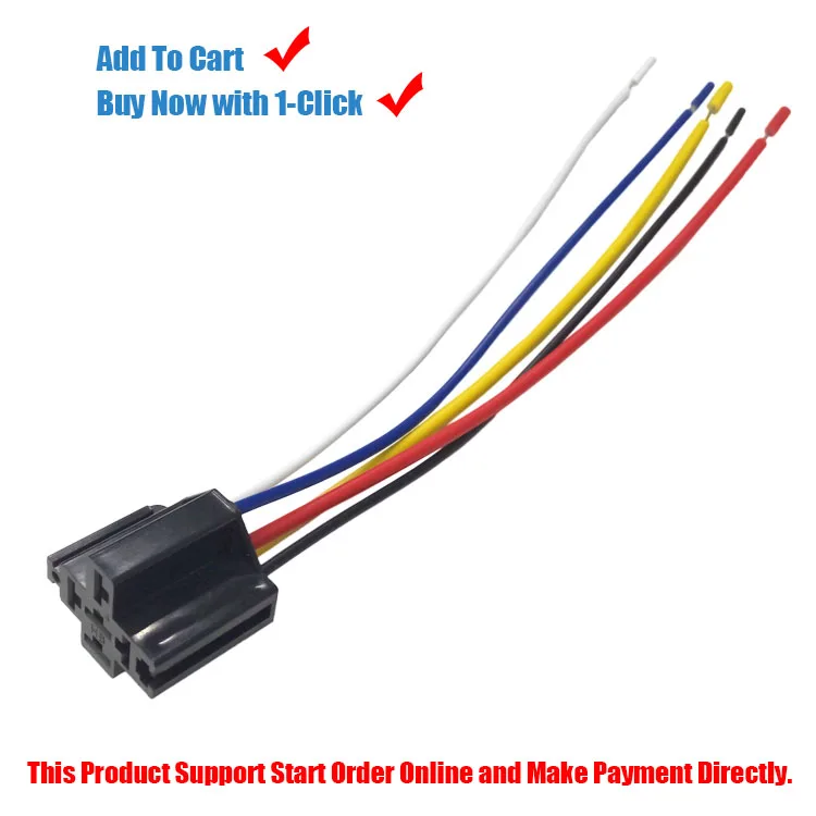 12v Dc 5 Pin Relay Socket For Bosch Type Relay