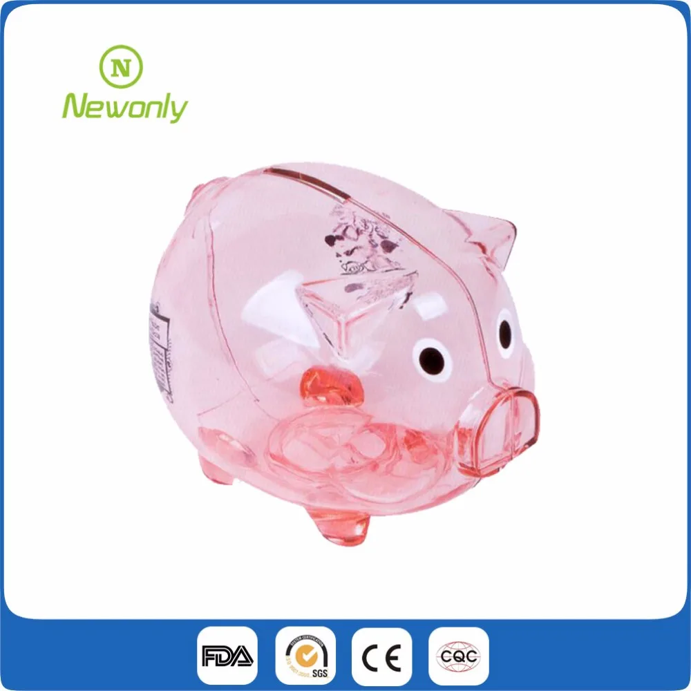 Hot-Selling Lovely custom logo and color plastic piggy coin bank