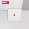Electroplated gold border white high quality and Auti -aging TV satellite electric wall socket outlet