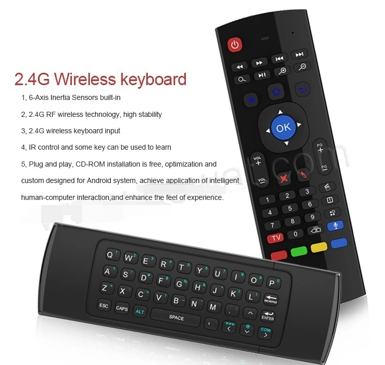 Mini 2.4Ghz Wireless Keyboard 6-Axis Air Mouse Remote Control TOPLEO MX3 2.4g Mini Fly Air Gyro mouse