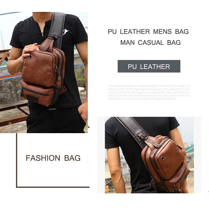 Street Travelling Outdoor Sports Chest Bag With Earphone Hole Large