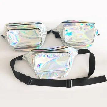 silver holographic fanny pack