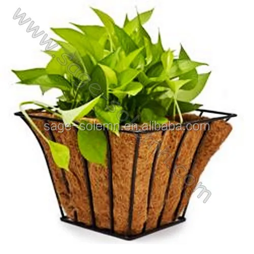 Square Hanging Basket Planter With Coco Liner Buy Hanging Flower