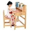 Wooden study desk and table for children and kids with book shelf and drawer