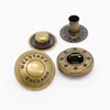 custom curved cap brass snap button with engraved logo