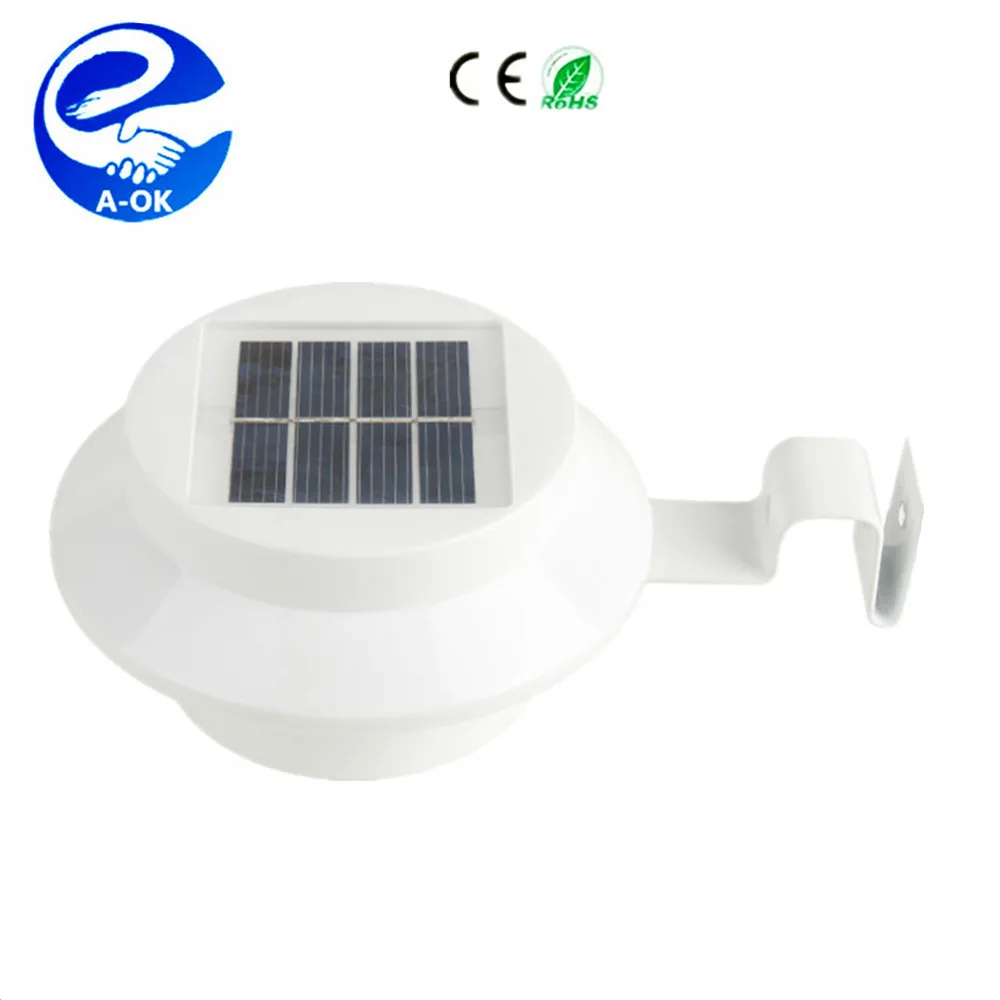 LED Solar Lights Waterproof 3 LED White Fence Solar Gutter Light solar fence lamp solar water tank lamp