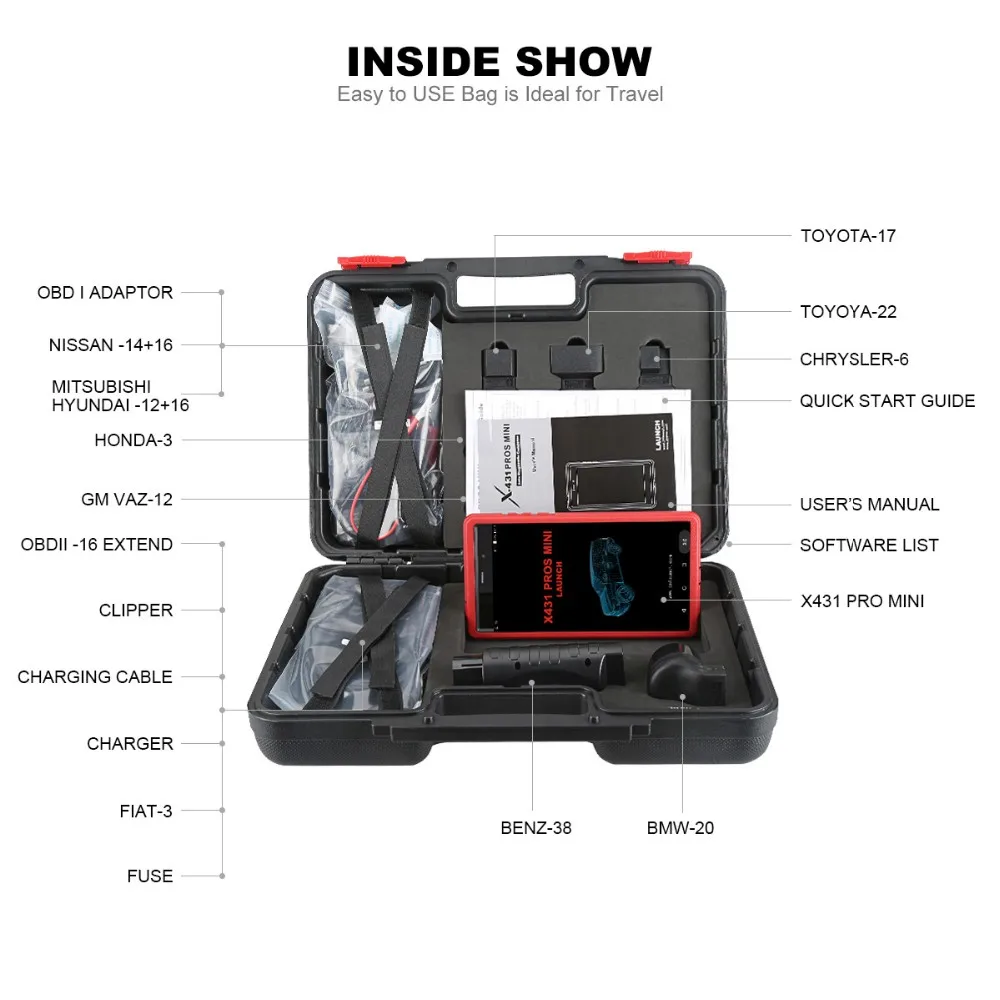 Full Function and Full System Vehicle Scanner Launch X431 Pros Mini Diagnostic Machine for All Cars
