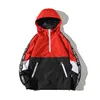 Wholesale custom made windbreaker jacket Printed Pullover Color Block Cycling Fashion Mens Hoodie tape seam jacket
