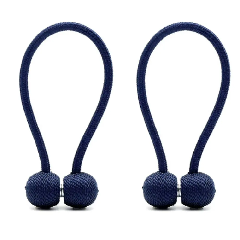 Joyci 2-Pack Curtain Tiebacks Creative Headset Shape Curtain Magnetic Buckle Modern Simple Style Holdbacks (Dark blue)