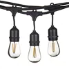 48FT Outdoor String Lights Set E26 S14 Edison Bulbs Included Waterproof Belt Connectable Bistro Camping String Lights