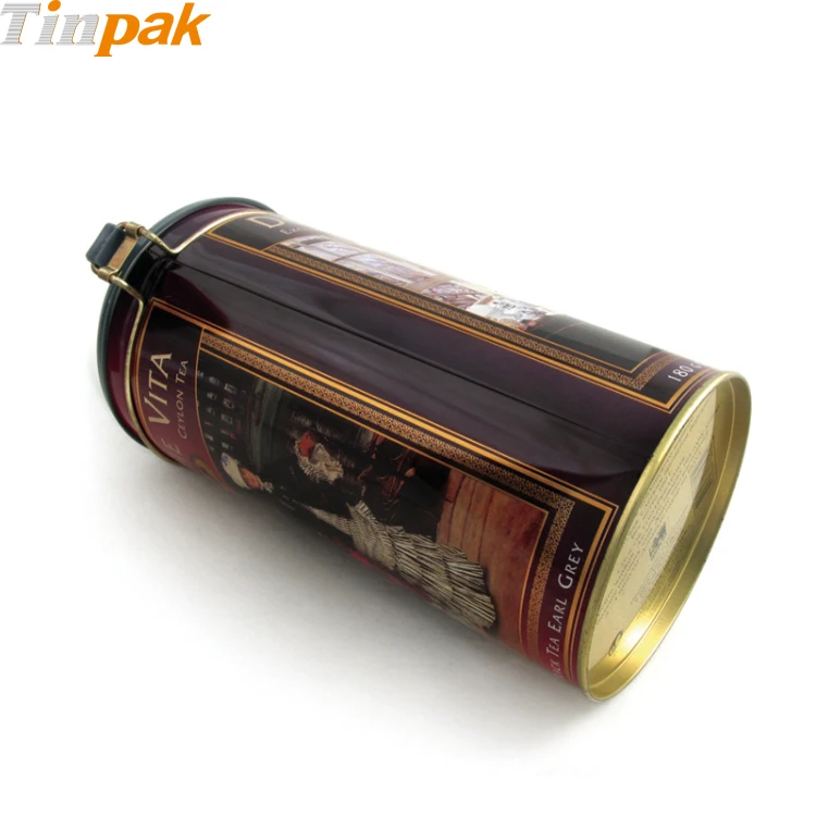 Download Round Airtight Tea Packaging Tin Container With Plastic ... Yellowimages Mockups