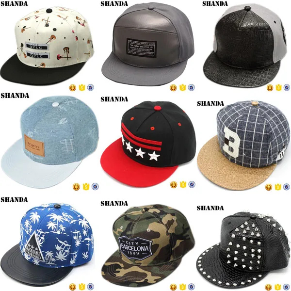 Fashion 5 Panel Applique Embroidery Custom Plastic Clip Closure