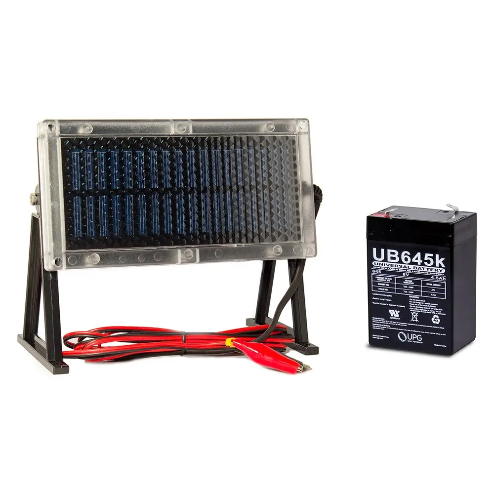Universal Power Group UB645 6V 4.5Ah Battery Wildgame W225D Feeder + 6V Solar Panel Charger
