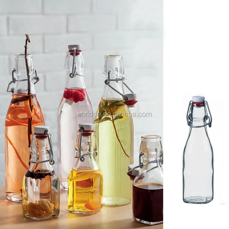 1000ml 500ml 250ml Various Shape Customization Drinking Glass Bottles Swing Top Glass Bottles