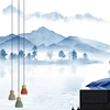 Modern simple fortune deer elk landscape Nordic Chinese bedroom TV background wall self-adhesive wallpaper