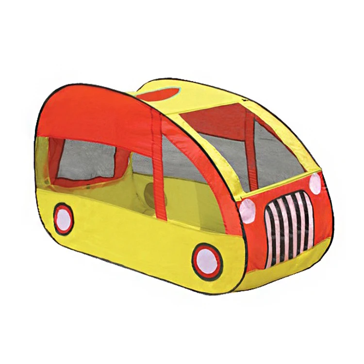 yellow school bus kids play tent