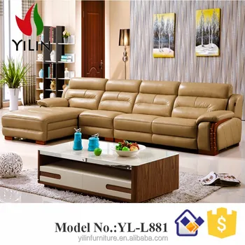 Furniture Living Room Sofa Set L Shape Synthetic Leather Victorian Sets