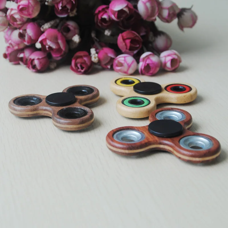 2017 New design wooden or Bamboo fidget / hand spinner/ Hand Fidget toys