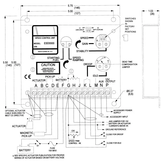 Electronic Engine Controller Governor Esd5500e Speed Control Board ...