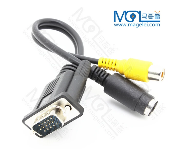VGA SVGA TO S-Video 3 RCA Composite AV TV Out Converter Adapter Cable - ANKUX.COM