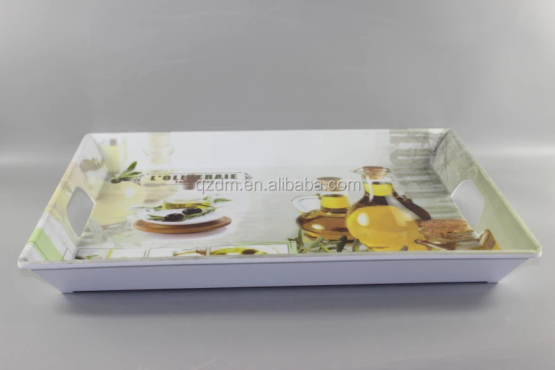 20"Melamine Tray With Handle , Homeware Tray