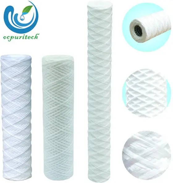 High Quality  40 inch 5 micron spun pp yarn poly wound water filter cartridge