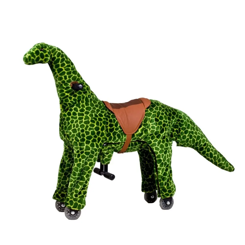 Mofawangzi Saddle-less Rocking Ride on Dinosaur Toys Walking Cycle Toy with Wheels and Foot Rest without Battery or Electricity Mechanical, Green Dinosaur Medium for 3-8 Age