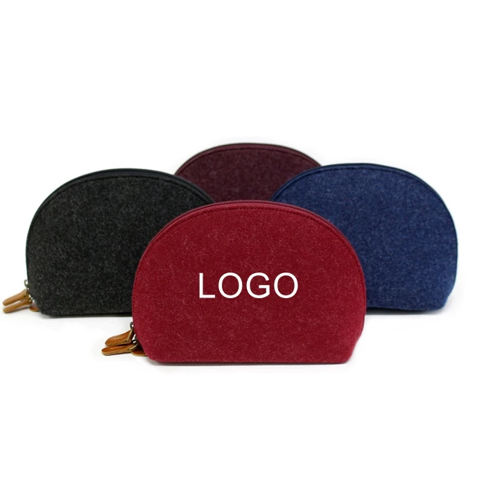 multi-functional felt makeup bag custom logo promotional handbag cosmetic storage bag