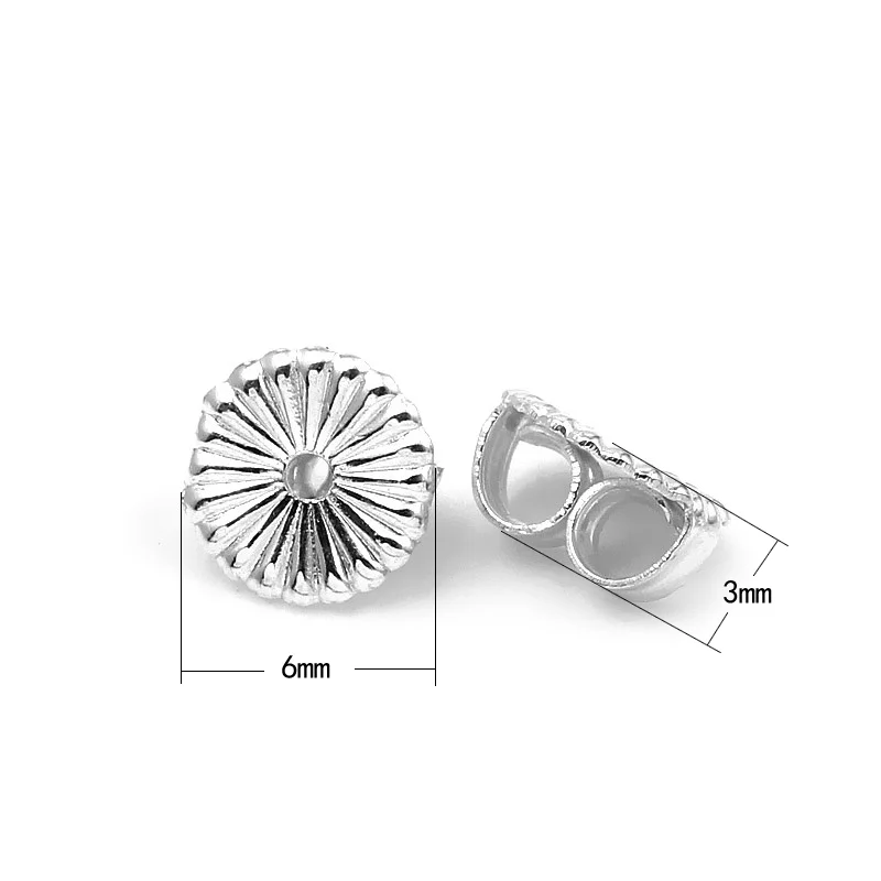 Xd P922 925 Sterling Silver Lace Earring Backs For Ear Stud Xd P922 925 Sterling Silver Lace Earring Backs For Ear Stud Plugs