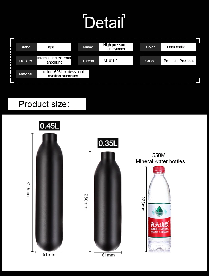 Hpa 300bar 4500 Psi Small Co2 High Pressure Paintball Tank Buy