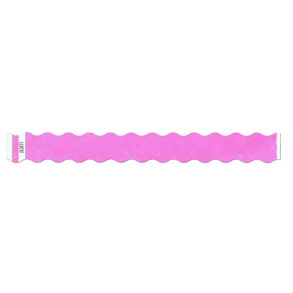 Tyvek Wristbands Tytan-Band® Wave 1" - Day Glow Pink - 500 Pieces Per Box